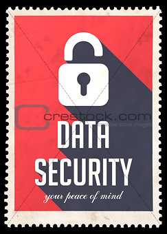 Data Security on Red in Flat Design.