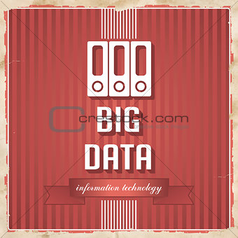 Big Data Concept on Red in Flat Design.