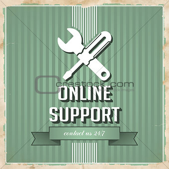 Online Support Concept on Green in Flat Design.