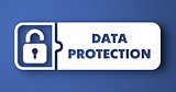 Data Protection on Blue in Flat Design Style.
