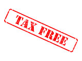 Tax Free -  Red Rubber Stamp.