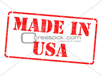 Made in USA - Red Rubber Stamp.