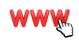 WWW with Hand Cursor. Internet Concept.