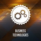 Business Technologies on Triangle Background.