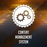 Content Management System on Triangle Background.