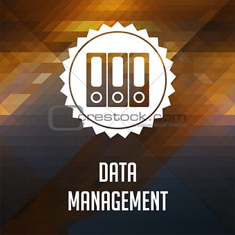 Data Management Concept on Triangle Background.