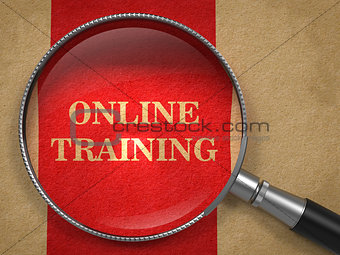 Online Training - Magnifying Glass Concept.