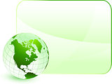 Green globe with blank background