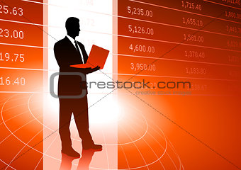 Stock trader background with  market data