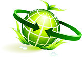 green globe with leaves