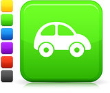 green car icon on square internet button