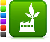 greener power  icon on square internet button