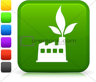 greener power  icon on square internet button