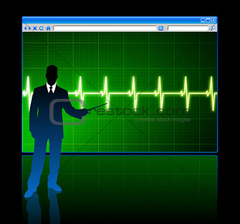 businessman with web page internet background