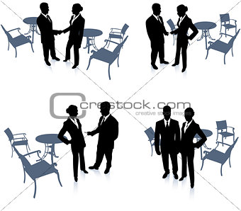 businessman and businesswoman meeting 