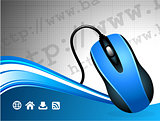 Global Communication internet background with computer mouse