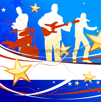 Musical Band on Patriotic Background