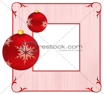 Holiday background with Christmas Ornament and snowflakes