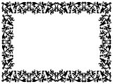 Black and white floral elements on blank frame