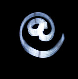 At and e-mail Symbol Icon Using Light Painting Technique