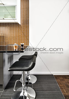 Modern Interior Room with beautiful Counter and Stools