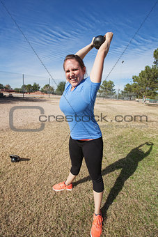 Enthusiastic Woman Exercising Outdoors