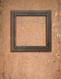 Concrete texture and wooden frame 