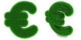 Euro currency symbol made of grass