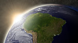 Sun over South America