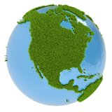 North America on green planet