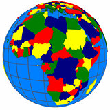 Africa countries on globe