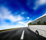 Tourist bus traveling