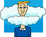 head in the clouds saying cartoon