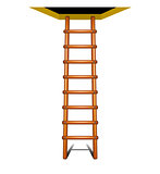Wooden ladder leading up