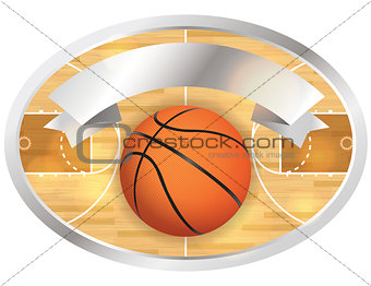 Basketball Court Badge and Banner