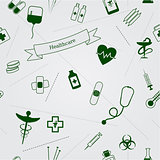Medical icons seamless vector background