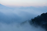 Fog approaching volcano slopes Guatemala
