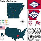 Map of state Arkansas, USA