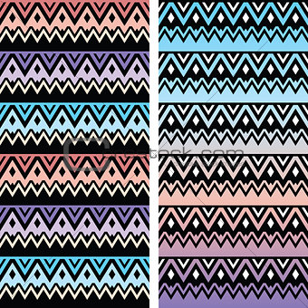 Tribal seamless two patterns, aztec ombre print