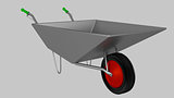 Wheelbarrow for construction, steel