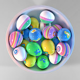 Bowl filled with easter eggs