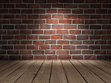 Brick wall wood floor