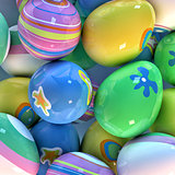 Easter eggs closeup