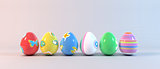Easter Eggs on white