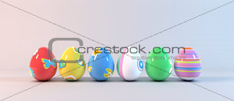 Easter Eggs on white