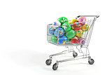 Shopping cart and Easter eggs