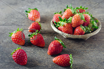 Fresh strawberries on basket  