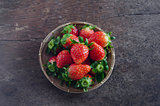 Fresh strawberries on basket  