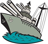 World War Two Battleship Cartoon