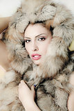 woman beautiful fur